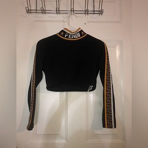 FENDI Long Sleeve Crop Top